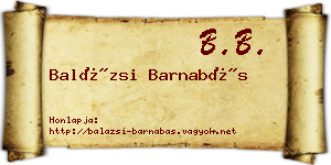 Balázsi Barnabás névjegykártya