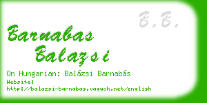 barnabas balazsi business card