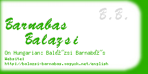 barnabas balazsi business card